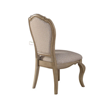 ACME 66052 Chelmsford Side Chair (Set-2), Beige Fabric & Antique Taupe