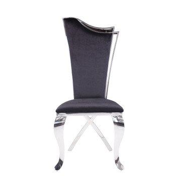 ACME 62079 Cyrene Side Chair (Set-2), Fabric & Stainless Steel