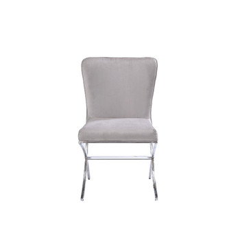 ACME 71182 Daire Side Chair (Set-2), Velvet & Chrome