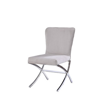 ACME 71182 Daire Side Chair (Set-2), Velvet & Chrome