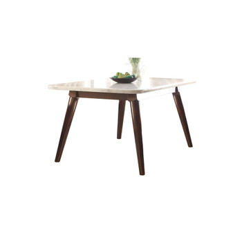 ACME 72820 Gasha Dining Table, White Marble & Walnut