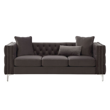 ACME 53385 Gillian II Sofa w/3 Pillows, Dark Gray Velvet (1Set/3Ctn)