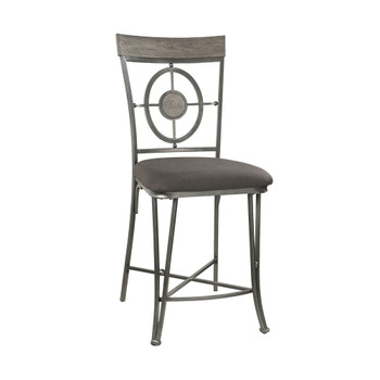 ACME 73182 Landis Counter Height Chair (Set-2), Fabric & Gunmetal