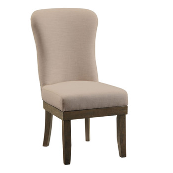 ACME 60742 Landon Side Chair (Set-2), Beige Linen & Salvage Brown