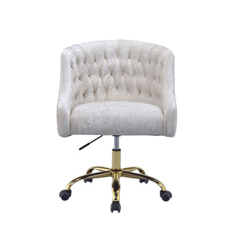 ACME 92517 Levian Office Chair, Vintage Cream Velvet & Gold
