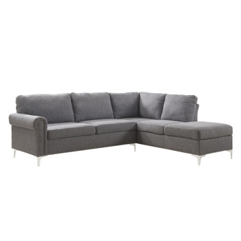 ACME 52755 Melvyn Sectional Sofa, Gray Fabric