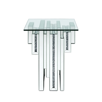 ACME 88002 Noralie End Table, Mirrored & Faux Diamonds