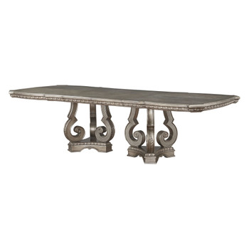 ACME 66920 Northville Dining Table w/Double Pedestal, Antique Silver (1Set/2Ctn)