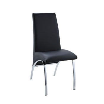 ACME 71112 Pervis Side Chair (Set-2), Black PU & Chrome