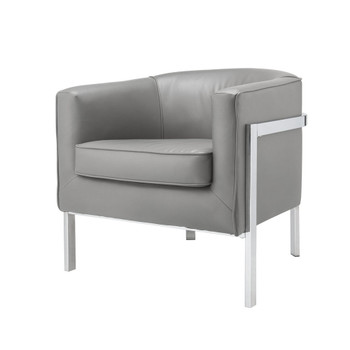 ACME 59811 Tiarnan Accent Chair, Vintage Gray PU & Chrome