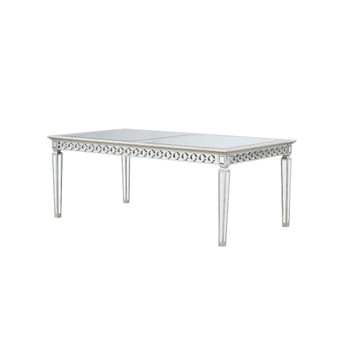 ACME 66155 Varian Dining Table (72"L), Mirrored & Antique Platinum