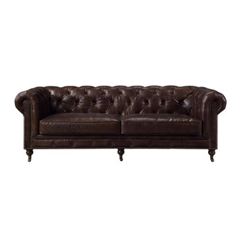 ACME Aberdeen Sofa, Vintage Brown Top Grain Leather