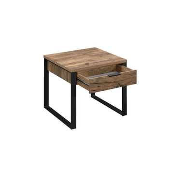 ACME 82472 Aflo End Table, Weathered Oak & Black Finish