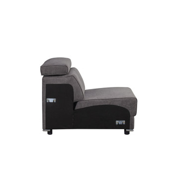 ACME 53722 Alwin Modular Armless Chair, Dark Gray Fabric