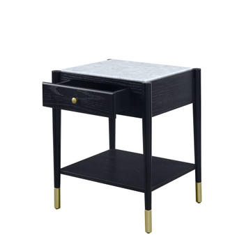 ACME 83227 Atalia End Table, Marble & Black