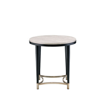 ACME Ayser End Table, White Washed & Black