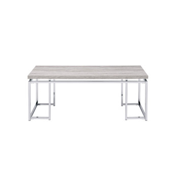 ACME Chafik Coffee Table, Natural Oak & Chrome