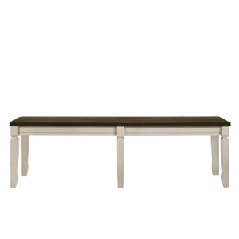 ACME Fedele Bench, Weathered Oak & Cream Finish