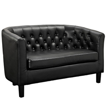 Modway Prospect Upholstered Vinyl Loveseat EEI-1043-BLK