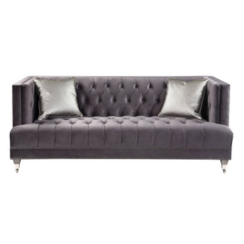 ACME Hegio Sofa w/2 Pillows, Gray Velvet