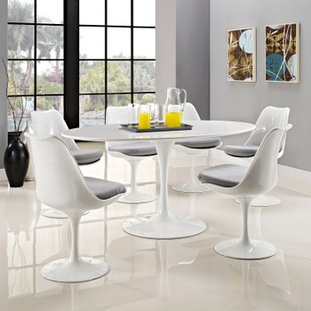 Modway Lippa 60" Oval Wood Top Dining Table EEI-1121-WHI