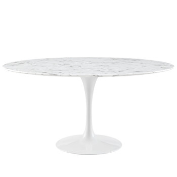 Modway Lippa 60" Round Artificial Marble Dining Table EEI-1133-WHI