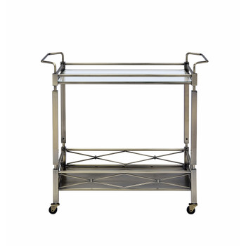 ACME Matiesen Serving Cart, Antique Gold & Clear Glass