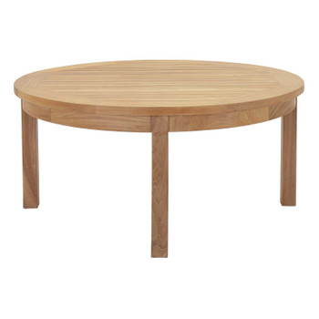 Modway Marina Outdoor Patio Teak Round Coffee Table EEI-1153-NAT