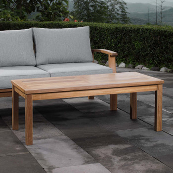 Modway Marina Outdoor Patio Teak Rectangle Coffee Table EEI-1154-NAT