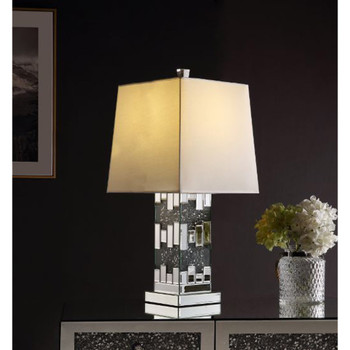 ACME 40222 Noralie Table Lamp, Mirrored & Faux Diamonds