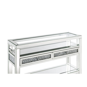 ACME 84733 Noralie Sofa Table, Mirrored & Faux Diamonds