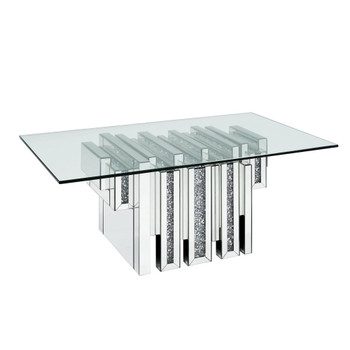 ACME 88000 Noralie Coffee Table, Mirrored & Faux Diamonds