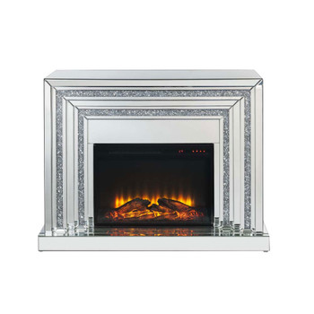 ACME Noralie Fireplace, Mirrored & Faux Diamonds