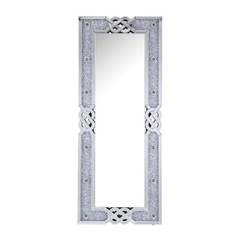 ACME Noralie Accent Mirror (Floor), Mirrored & Faux Diamonds