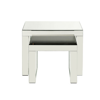 ACME Nysa Accent Table, Mirrored & Faux Crystals Inlay