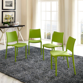 Modway Hipster Dining Side Chair Set of 4 EEI-2425-GRN-SET