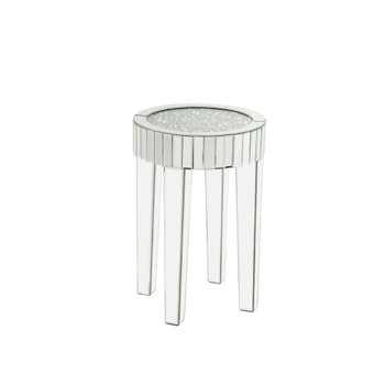 ACME Ornat End Table, Mirrored & Faux Diamonds