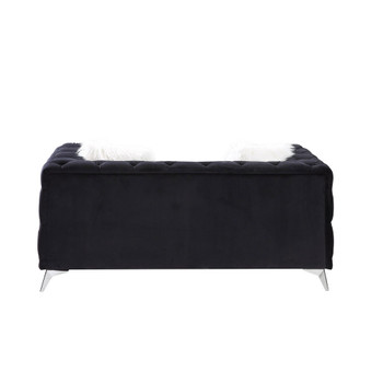 ACME 55921 Phifina Loveseat with 2 Pillows, Black Velvet