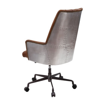 ACME 93176 Salvol Office Chair, Sahara Leather & Aluminum