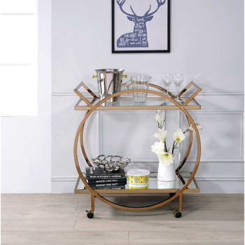 ACME 98295 Traverse Serving Cart, Champagne & Mirrored