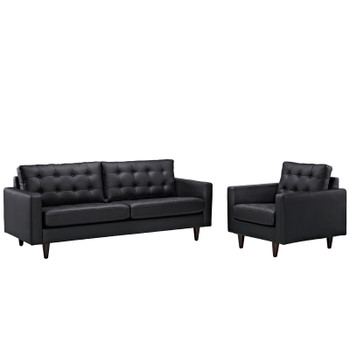 Modway Empress Sofa and Armchair Set of 2 EEI-1311-BLK