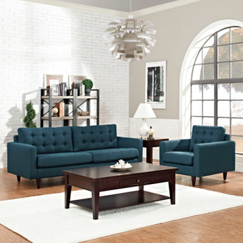 Modway Empress Armchair and Sofa Set of 2 EEI-1313-AZU