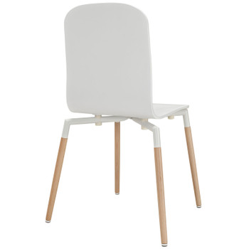 Modway Stack Dining Chairs Wood Set of 4 EEI-1373-WHI