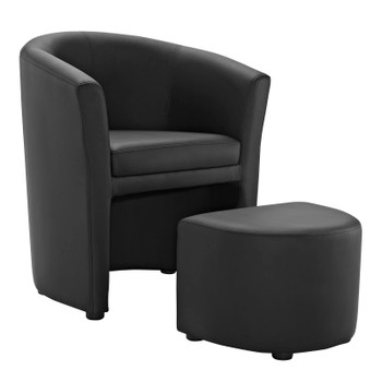 Modway Divulge Armchair and Ottoman EEI-1407-BLK