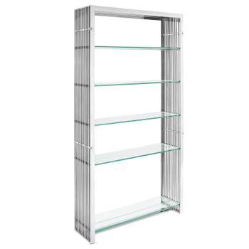 Modway Gridiron Stainless Steel Bookshelf EEI-1432-SLV