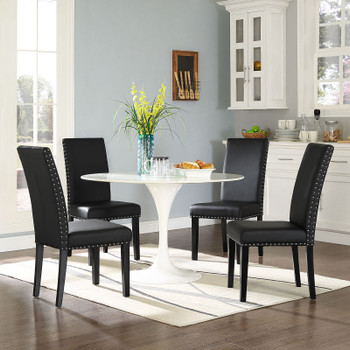 Modway Parcel Dining Faux Leather Side Chair EEI-1491-BLK