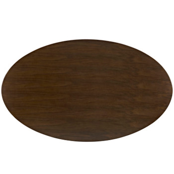 Modway Lippa 78" Oval Wood Dining Table EEI-1661-WAL Walnut