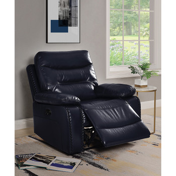 ACME 55372 Aashi Recliner, Navy Leather-Gel Match