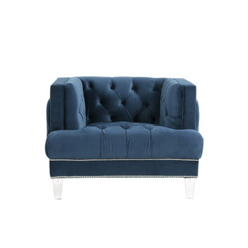 ACME Ansario Chair, Blue Velvet