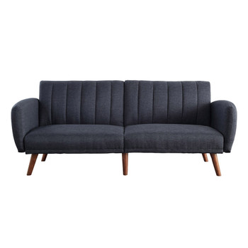 ACME Bernstein Adjustable Sofa, Gray Linen & Walnut Finish